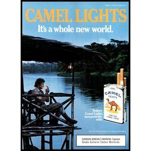 1986 Camel Lights Vintage Print Ad Tropical River Dock Pier Jungle Wall Art